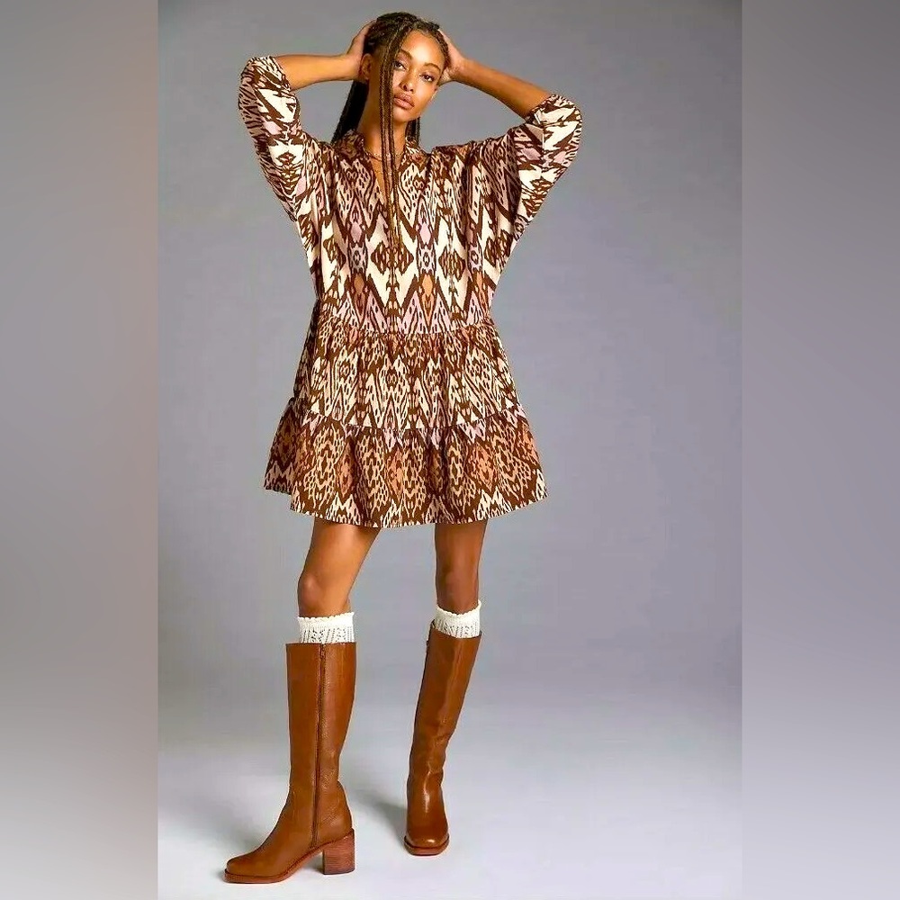 Anthropologie flowy tunic dress